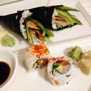 Mizu's rolls and hand rolls are beautifully appetizing.