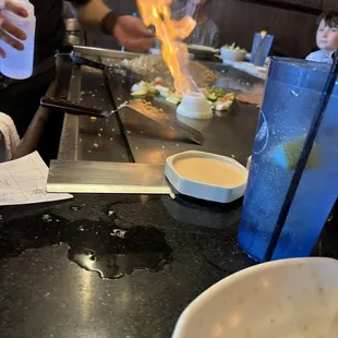 The flaming onion routine