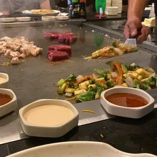 a man preparing food