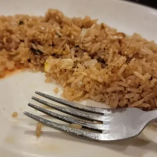 My small plain rice portion.