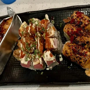 Baked Salmon, Lobster Tempura, Red Dragon