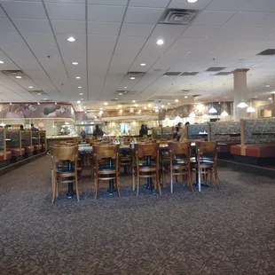 Buffet and dining area