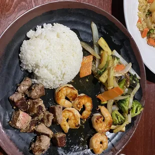 Hibachi grilled steak and shrimp