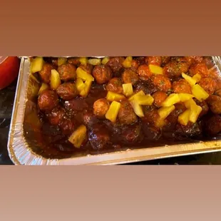 BBQ pineapple meatballs