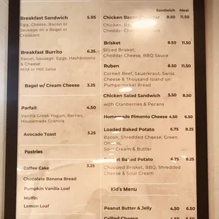 menu