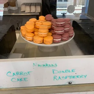 a display of macarons