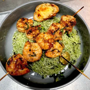 Blackened Shrimp miso pasta