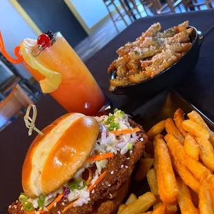 Orange Chicken Sandwich 
Parmesan Fry&apos;s