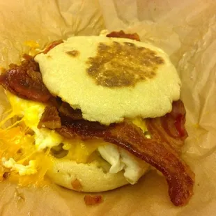 Sunrise express egg whites only and bacon.