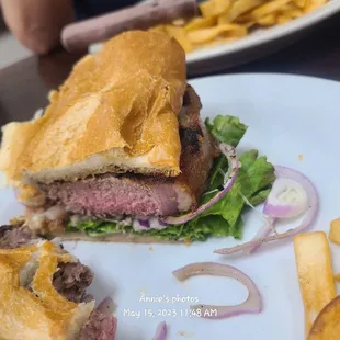 10 Oz steak sandwich and she was "THICKY THICK"