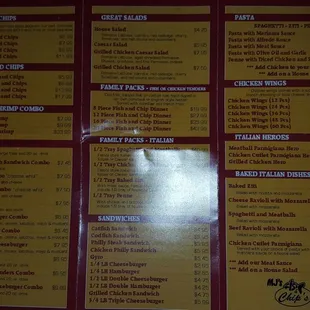 the menu