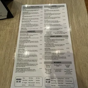 menu