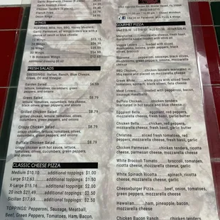 menu