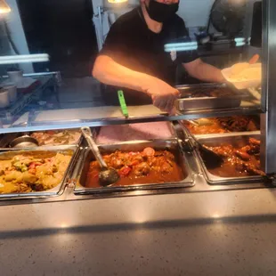 chicken wings and fried chicken, interior