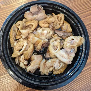 Intestine and tongue, chopped