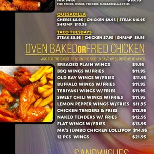 menu