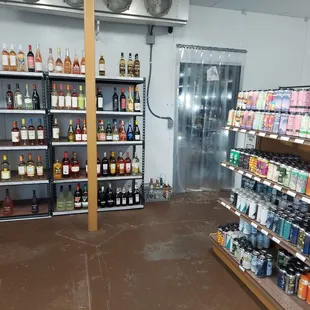 a view of a liquor store