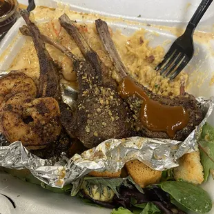 The best Lamb Chops and Seafood Potatoes I've ever had, wow