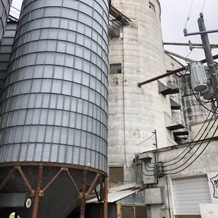 Outside the distillery. Walking into the silos with a very industrial vibe. Super cool.