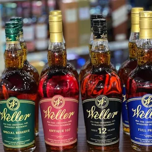 a variety of different bottles of liquor