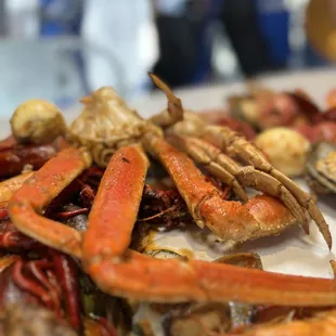 a pile of crab legs