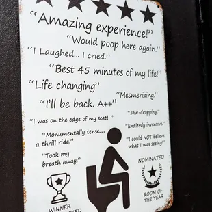 Amusing bathroom signs