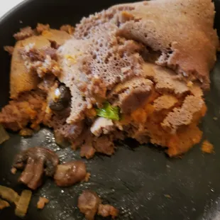 Leftovers enjoyed as a hearty breakfast the next day