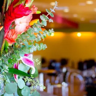 a vase of flowers on a table