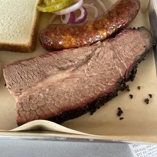 Brisket and jalapeño cheddar sausage. Fantastic!