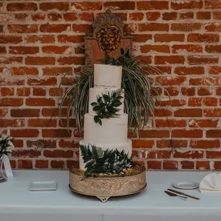 a wedding cake on a table