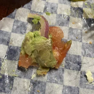 Rotten avocado in our sandwiches. Yuck!