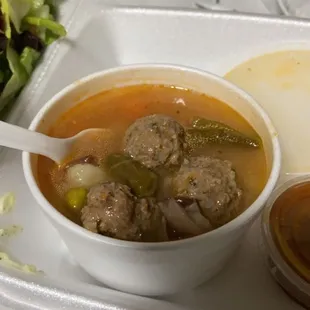 Meatball soup was yummy too