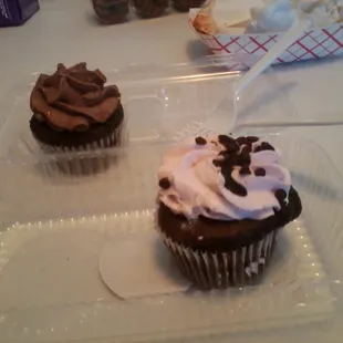 Salted Caramel in the back, Raspberry Chocolate in the front