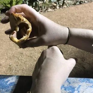 One small slice of deli ham, folded in half, is all you get!