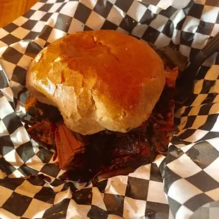 Beef brisket sandwich