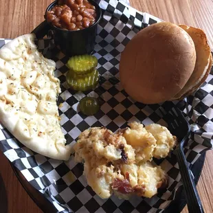 Sides are delicious with good portion sizes. Don't forgo trying the garlic pita and especially the pickles that come on the side.