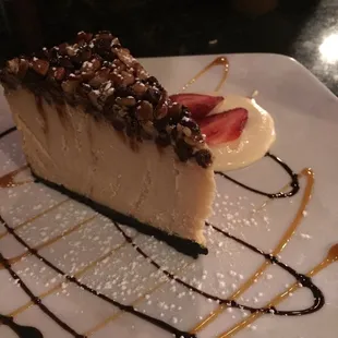 Turtle cheesecake was an excellent way to end the night!