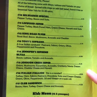 Selection of sandwiches