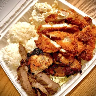 Mixed plate. The teriyaki beef is amazing.