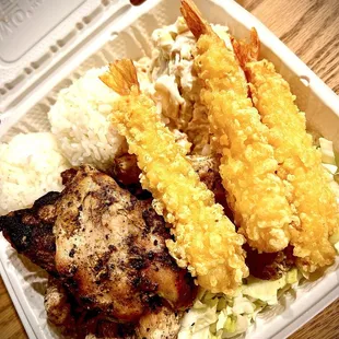 Mixed plate. Chicken was really good. Tempura shrimp was ok.