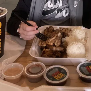 Teriyaki chicken &amp; double rice.