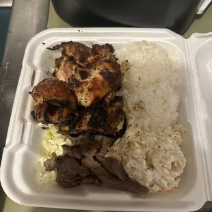 Chicken teriyaki and steak teriyaki