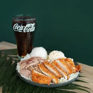 Mini Plate with Kalua Pig &amp; Katsu Chicken