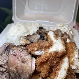 Teriyaki chicken, Katsu and Kalua Pig