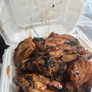 hicken in a styrofoam container