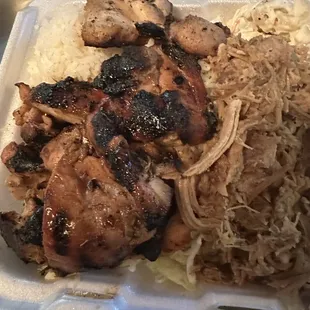 Chicken and pulled pork