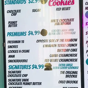 menu