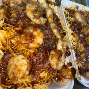 Shrimp Bacon Honey Garlic Fries
