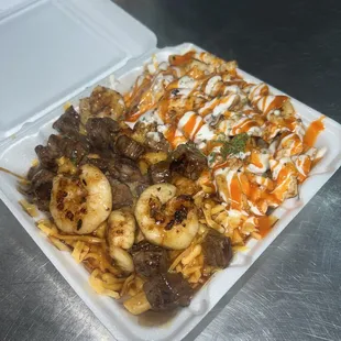 Half surf n Turf half mambo fries