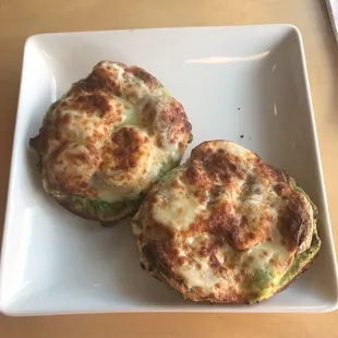 Pesto Avocado Melt on an Asiago Bagel